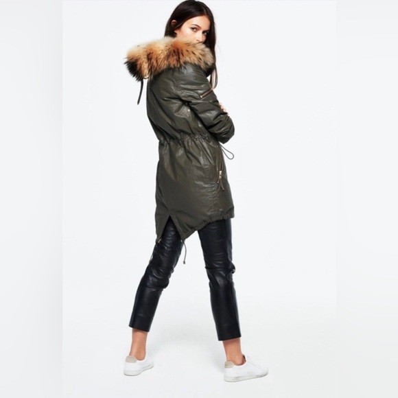 SAM. Waxed Hudson Parka in Drab Green - Picture 2 of 16